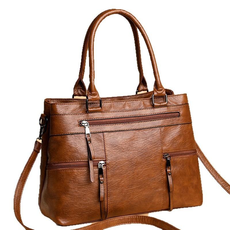 Mom Bag, Retro Handbag, Tote Bag, Simple and Fashionable, Internet Famous Single Shoulder Crossbody Bag