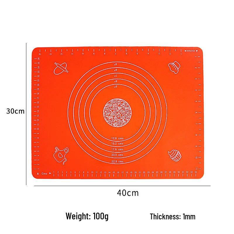 Large Non-Slip Silicone Kneading and Rolling Pad - Thick, Non-Stick Baking Mat