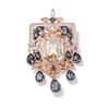Vintage European Crystal Brooch Pin: Elegant Retro Shawl Accessory