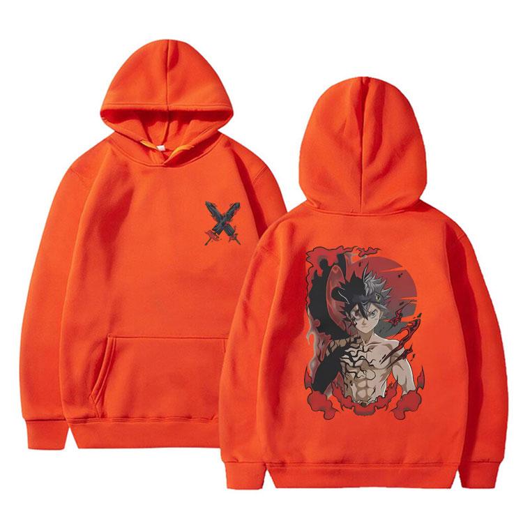 Japonské anime Black Clover Print Mikina s kapucí Manga Asta Grafika Mikiny s dlouhým rukávem Unisex Dámská Móda Ležérní mikina oversized