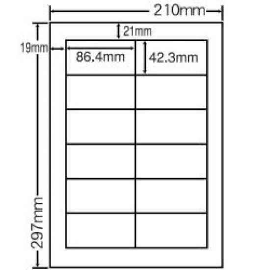 Etikettenaufkleber 500 Blatt A4 12 Seiten x für Drucker Adresse Toyo Printing LDW12P nana label LDW12P(Vizepräsident) 86,4 42,3 mm Laser/Tintenstrahl Multi-Typ