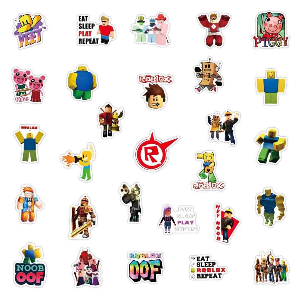 Roblox New Hot Stickers 50 Pcs Waterproof Creative Classical Cartoon Decals For Luggage Laptop Skateboard Fridge Kids Game Fans