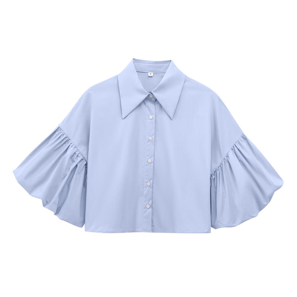 Women's Casual Floral Print V-Neck Short Sleeve Decorative Button T-Shirt Top