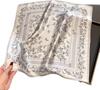 100% Reiner Echter Seidenschal Damen Haar Foulard Hohe Qualität Bandana Quadratisches Stirnband Hijab Druck Poncho bufandas Schals Pashmina