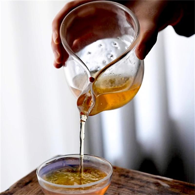 250ML Gourd Air Bubble Glass Fair Cup Tea Pitcher Heat-resistant Kung Fu Tea Fair Mug Chahai Chinese Tea Set Accessories