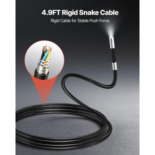 VEVOR Articulating Borescope Camera with Light, Two-Way Articulated Endoscope, 6.2mm Slim Lens, 4.3" IPS Screen, 8X Zoom