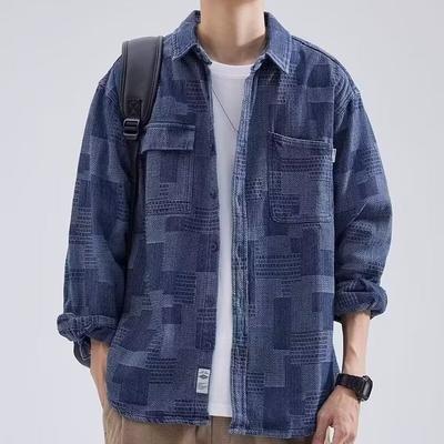 Denim Shirt Men Jacket Autumn Casual All-match Shirt Long Sleeves