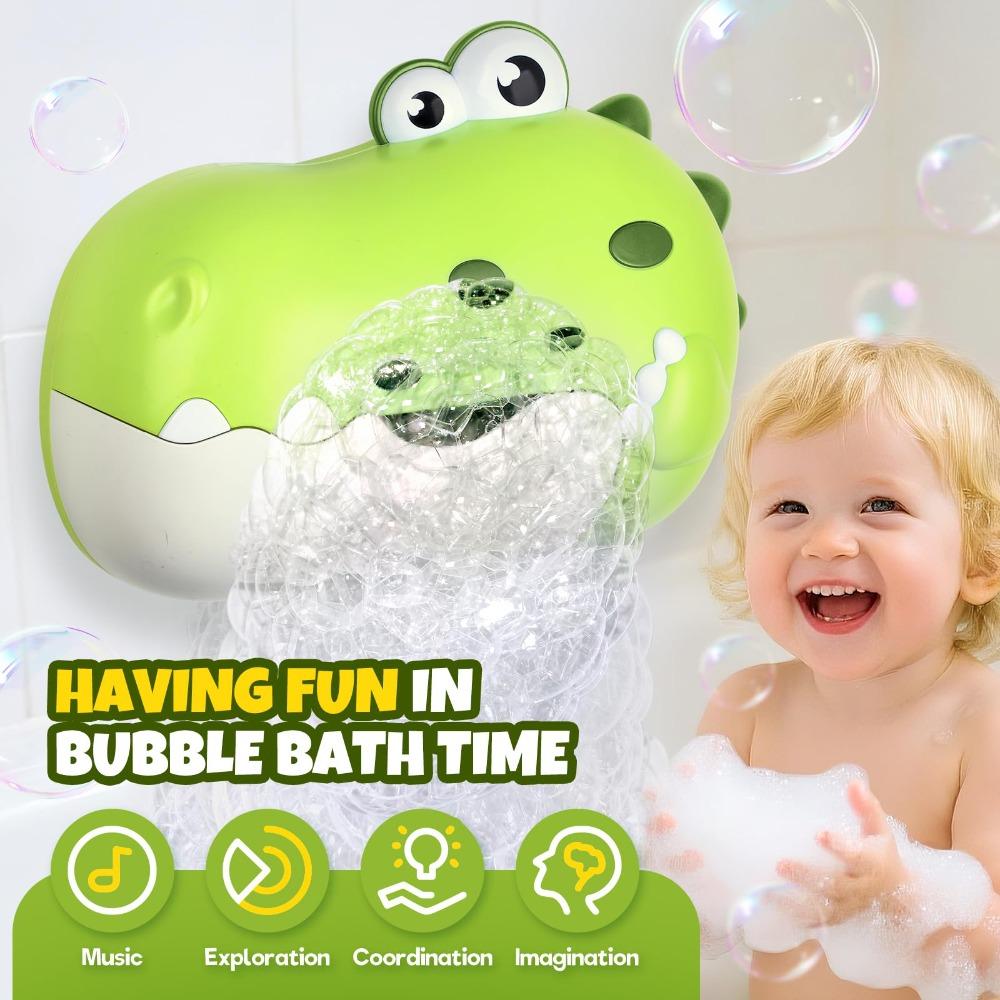 Grünes Babybadewannen-Blasenspielzeug mit Musik Babybadewasser-Spielzeug für Kinder im Alter von 1-3 Jahren
