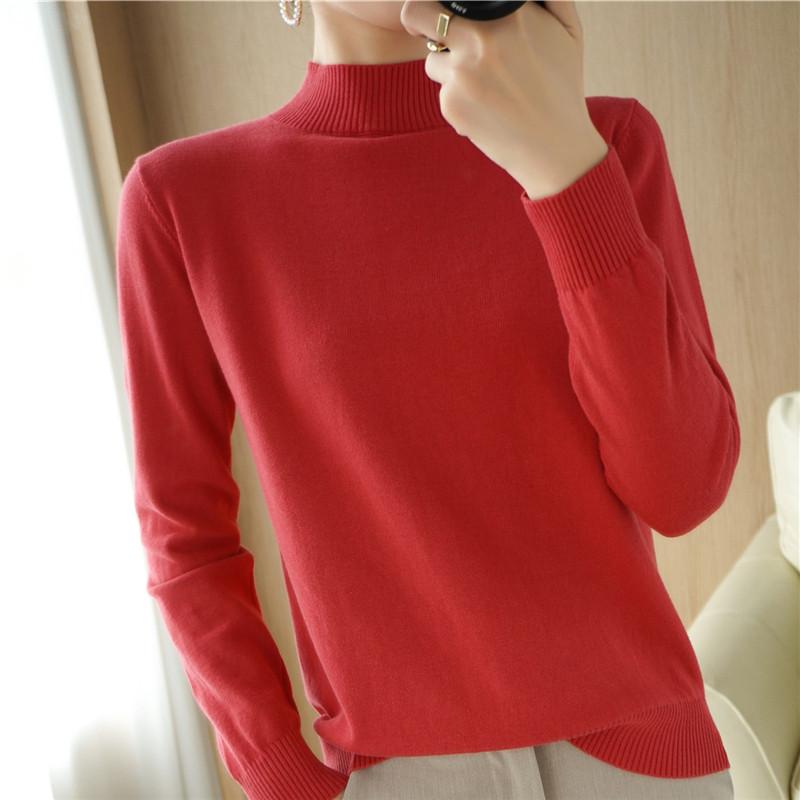 Damegenser MODERN NEW SAGA Vårullgensere Turtleneck strikket genser Høst Dame Jumper Strikket Topp