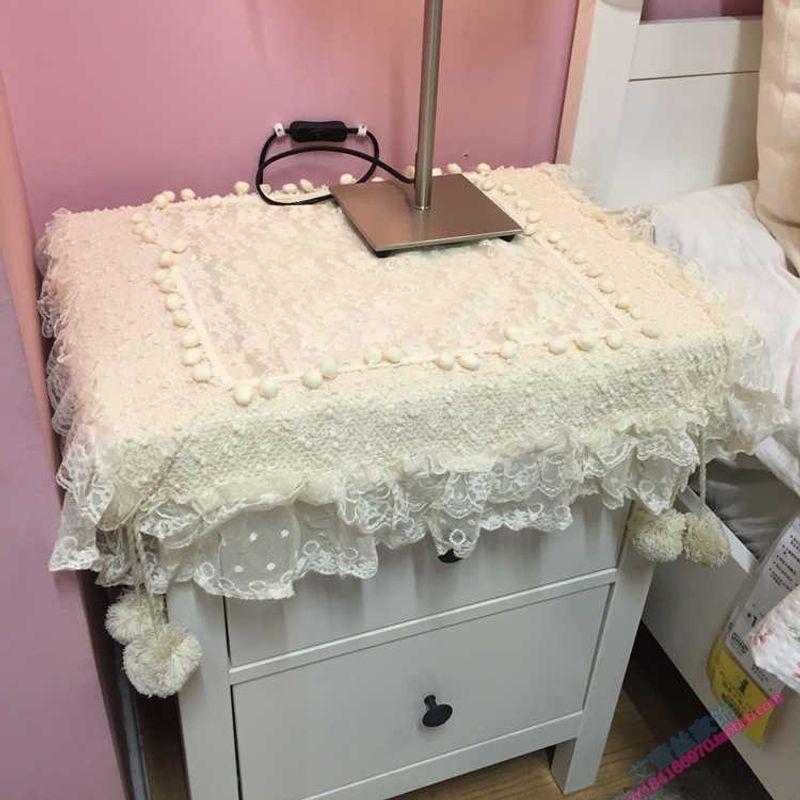 

Полотенце Тумбочка Чехол Подушка для обеденного стола Ткань Круглая скатерть Скатерть Чехол для холодильника Кондиционера Ткань для кофейного столика Корейский стиль Beige White 40*40cm telephone set top box