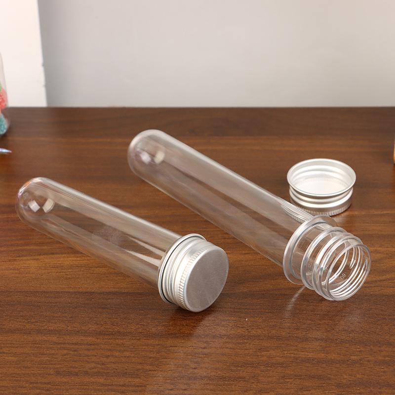 30/40/100ml PET Test Tube Bottle Transparent Cylindrical Plastic Refillable Bottle For Mask Candy Data Line Masking Paper