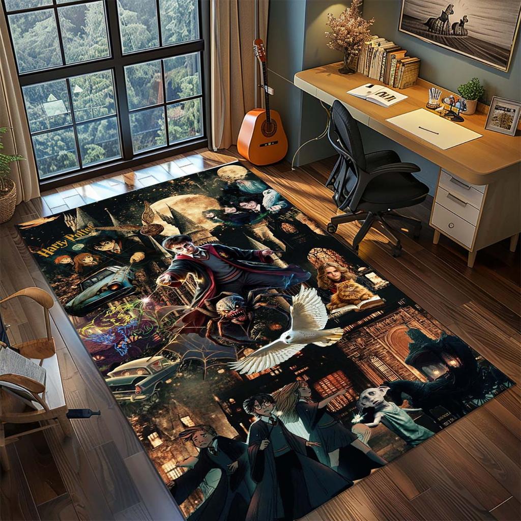 Harry Potter Magic Owl Anime Rug Carpet Large Area Rug Non Slip Washable Floor Mat Gamer Room Bedroom Home Decor -QJY