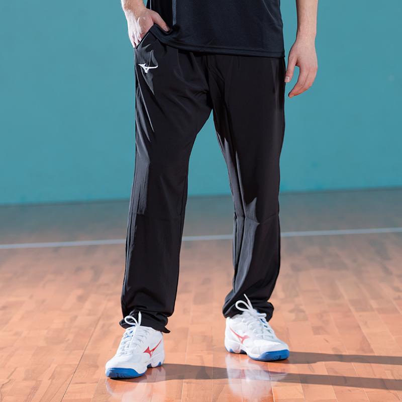 Mizuno Quick-Drying Breathable Elastic Comfortable Woven Sports Casual Pants Unisex Bottoms Black C2CF46Z109