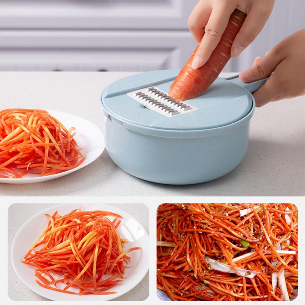 12 IN 1 Function Food Chopper Kitchen Functional Vegetable Cutter Egg Separator Household Straw Wiper Grater