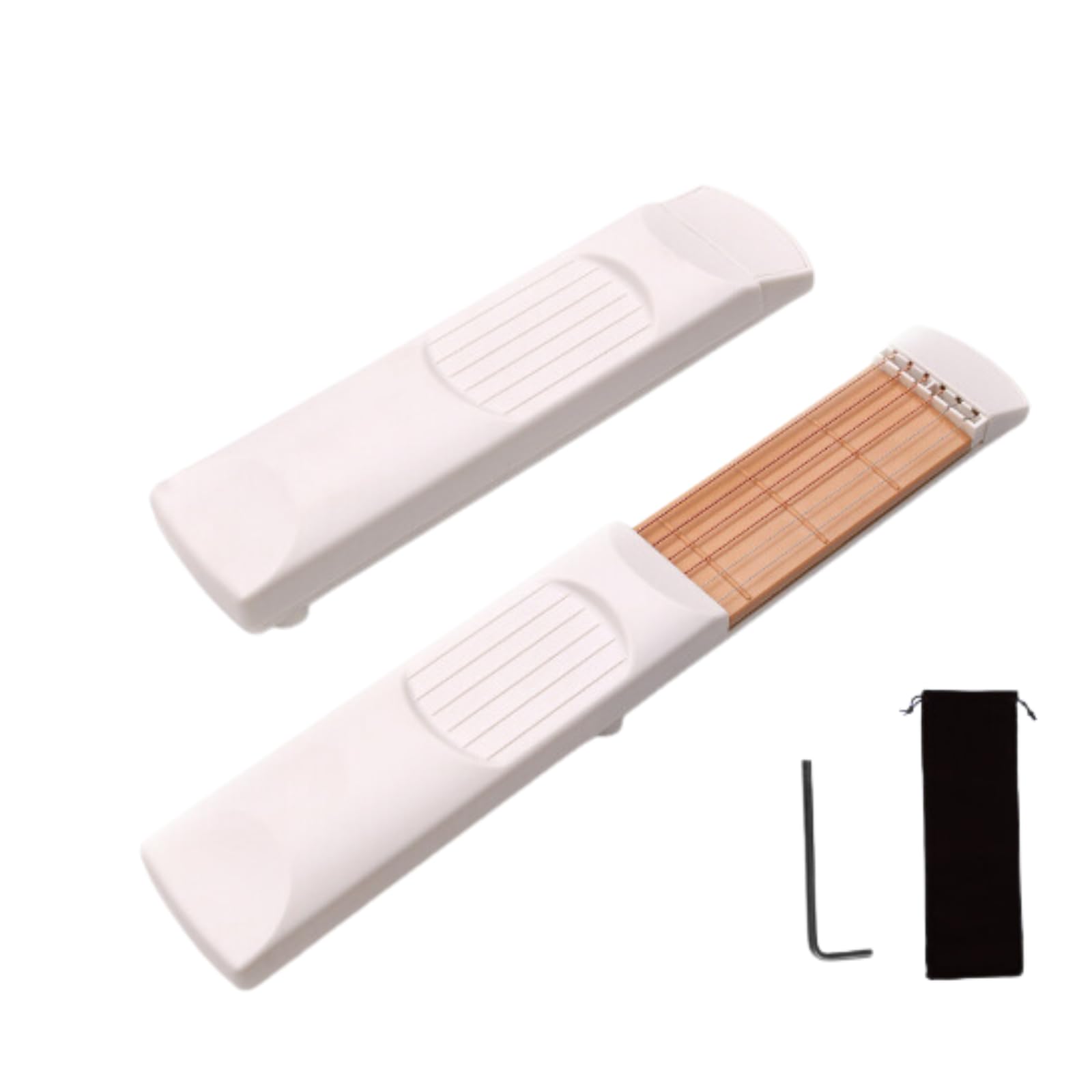 

Карманная гитара Haohana, 6 ладов, для начинающих, портативная, для практики, тренировки аккордов, мини-акустическая гитара, практика постановки пальцев, портативная, с