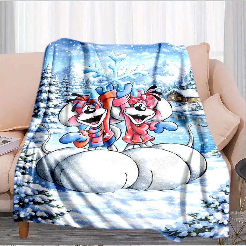 Diddl Liebe und Freundschaft in Pastell Decke Geeignet für Sofas, Betten, Büros und Camping - Perfektes Geschenk für Halloween Weihnachten
