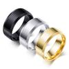 European & American Stainless Steel 8MM Triple-Color Beveled Ring – Laserable & Versatile Design for Women