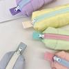 New Solid Color Pen Bag Large Capacity with Handle Pencil Case Soft Gift Stationery Bag Students Supplies