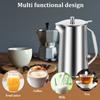 Stainless Steel Water Pitcher with Lid & Handle Large Capacity Cold Drink Kettle Milk Frothing Jug for Beverage Tea Juice Coffee