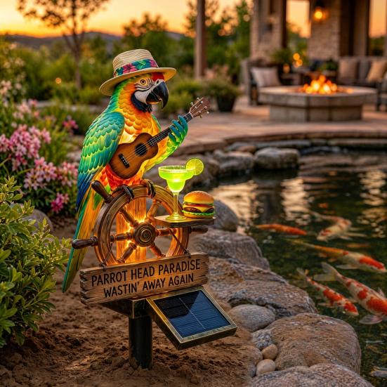 Solar Parrot Garden Light LED Solar Powered Tropical Bird Pathway Light Outdoor Waterproof