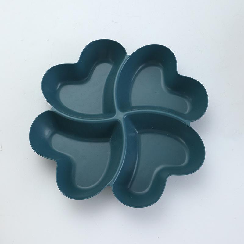Four-Leaf Clover Drop-Resistant Divided Snack & Fruit Plate
