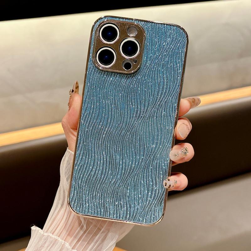 iPhone 16 Pro Max Electroplated Glitter Water Ripple Full Coverage Protective Case