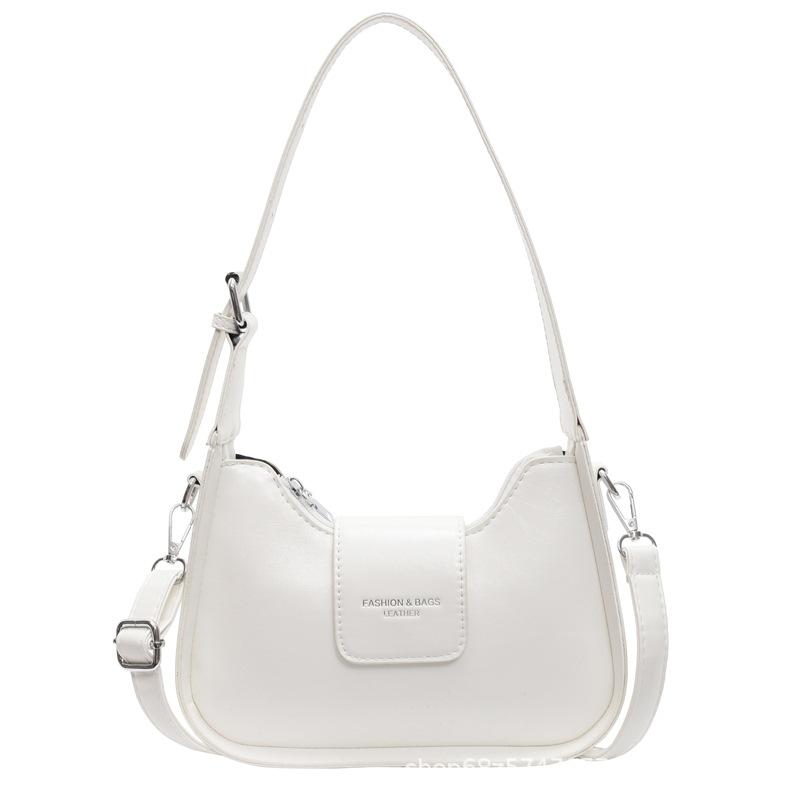 Simple underarm bag women's new trendy popular texture niche baguette bag fashionable versatile single shoulder crossbody crescent bag