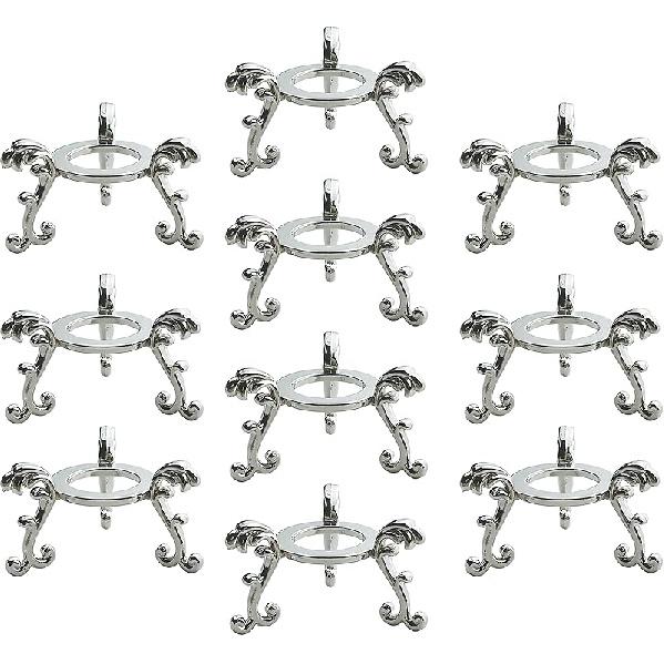 10Pcs Gold Crystal Ball Stand for Displaying Crystal Glass and Natural Rocks, Sphere Display Holder, for 40mm-80mm Sphere or Stone