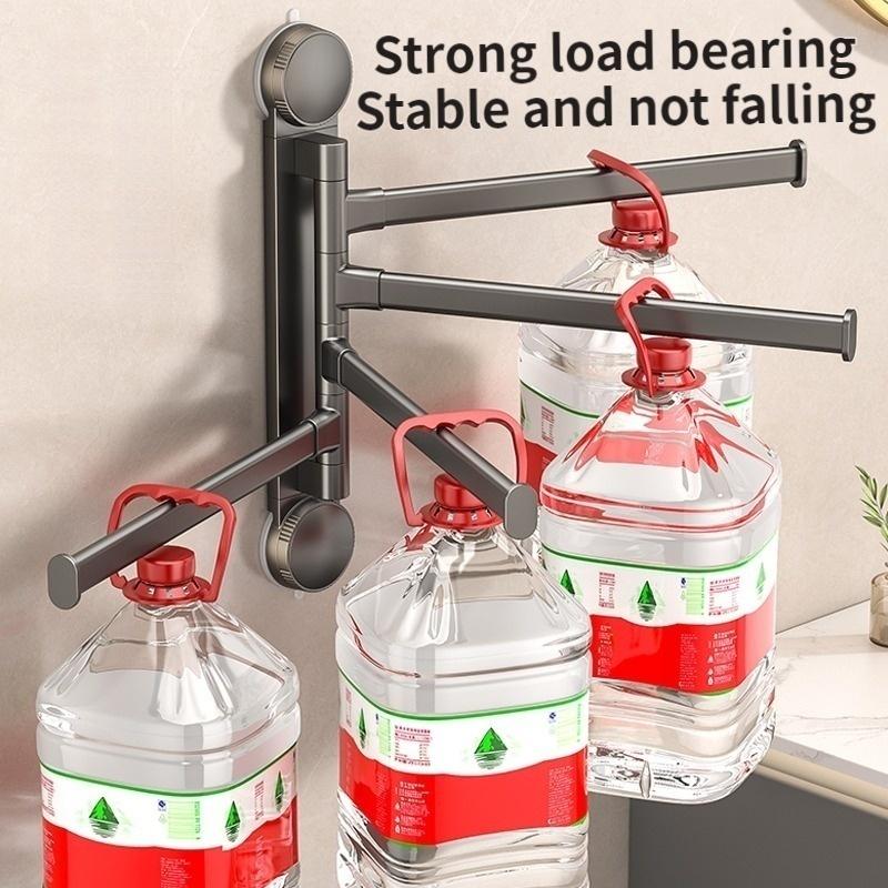 No Need To Drill Suction Cup Rotating Towel Rack Punch Free Bathroom Multi-bar Folding Bath Towel Rack Rack Towel Rack
