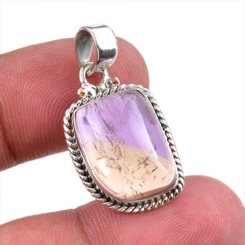 

Natural Ametrine Gemstone Handmade 925 Solid Sterling Silver Pendant 1.50 y2V52