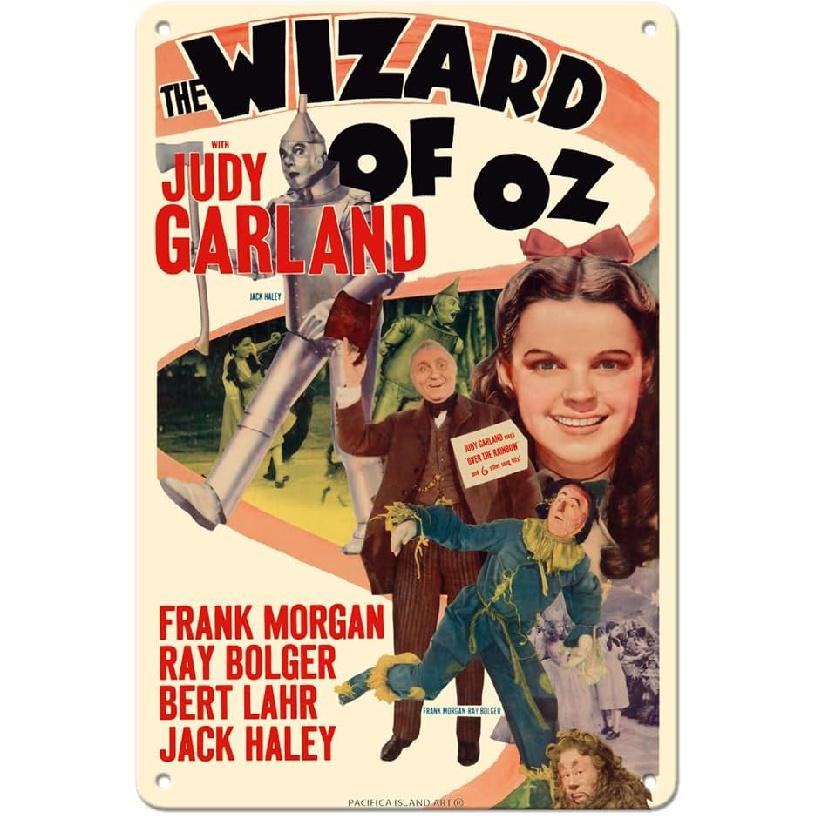The Wizard of Oz - Starring Judy Garland - Vintage Film Movie Poster C.1949-8 X 12 Inch Vintage Metal Tin Sign