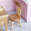 1:12 Dollhouse DIY Table & Chair Mini Set - White/Wood Bamboo Strip Chair for Restaurant Decor