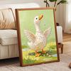 Handmade Framed Pearl Bead Painting Kit Cute White Duck Pattern 3D Shiny Canvas Art Ready To Display Home Decor Gift Idea Perfect For Room