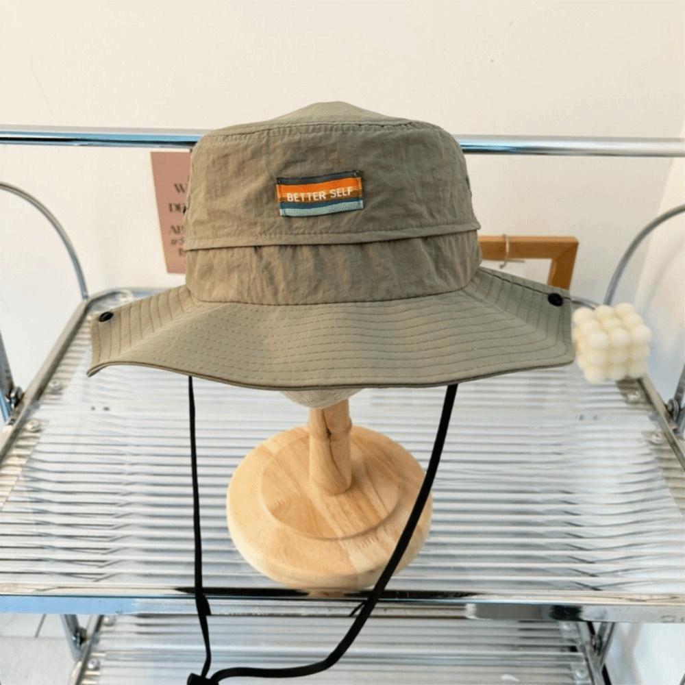 Sombrero de Campaña de Ala Ancha Moda Secado Rápido Material Delgado Sombrero de Pescador Protección Solar Resistente a los Rayos UV Gorra Senderismo al Aire Libre