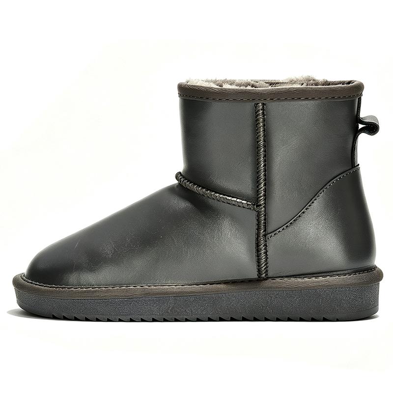 Dames Australische Klassieke Enkel Sneeuwschoenen Waterdicht Echt Leer Nepbont Gevoerd Winter Warm Antislip Korte Laars 2026 40 grijs