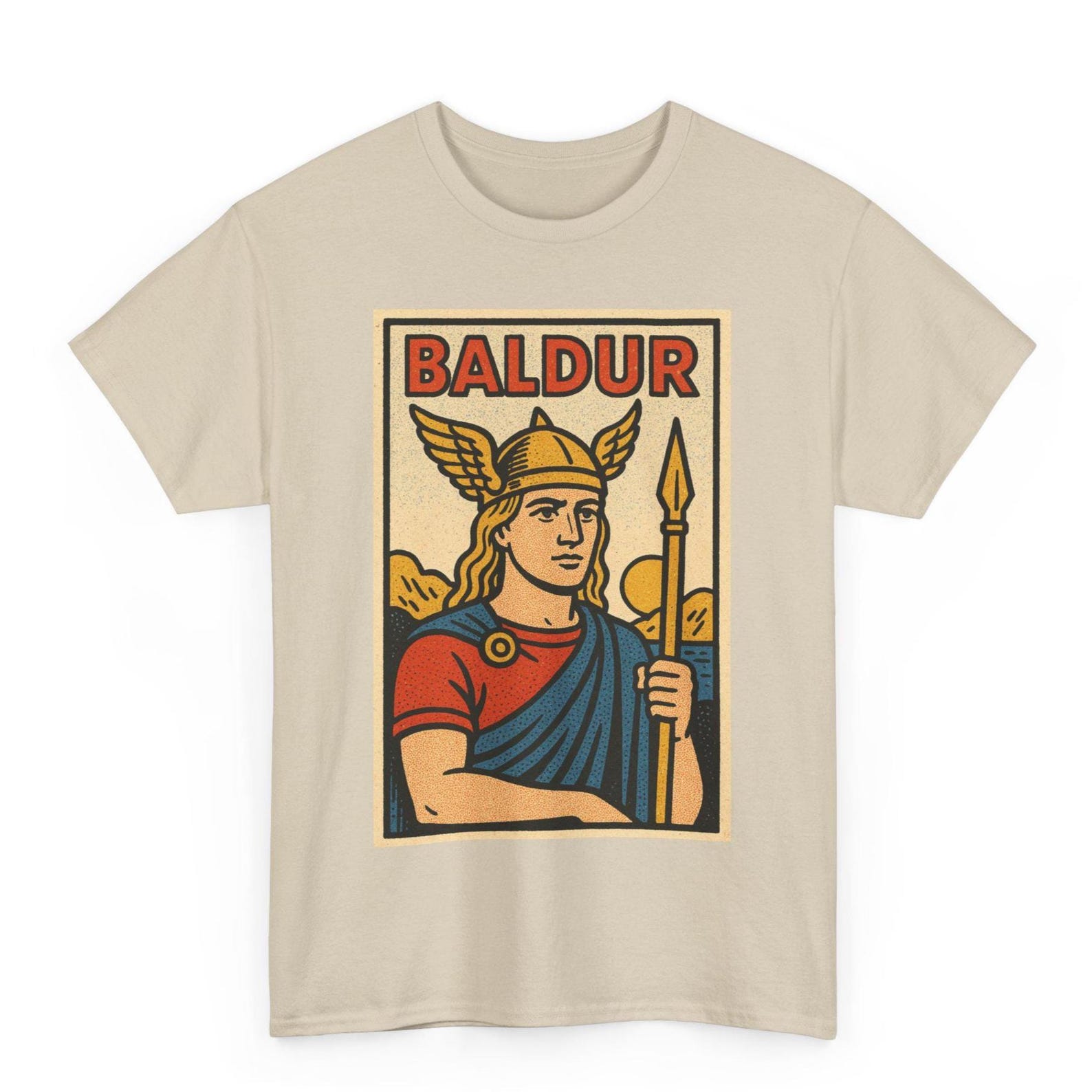 Baldur T-Shirt: Retro Comic Norse God Graphic Tee XL