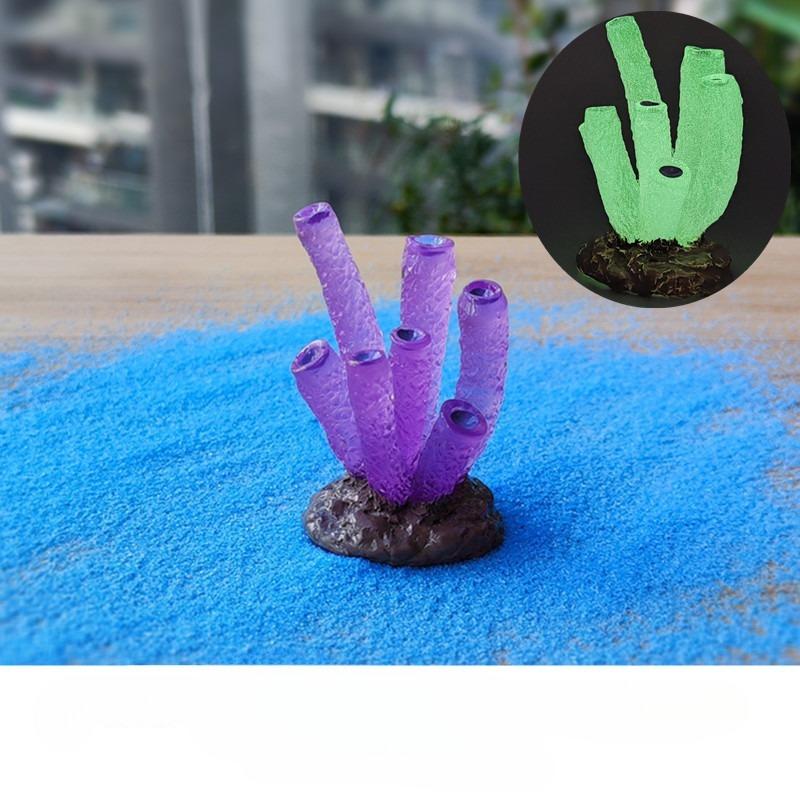9 Stück/Set Harz Leuchtende Simulation Korallenmodell Aquarium Fischbecken Meeresleuchtendes Korallenriff Schmuck Wasserpflanzen Verzierung