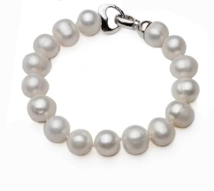 

100% Real Natural Near Round Pearl Bracelet for Women,Fashion White Freshwater Pearl Bracelet Girl Birthday Gift 16cm