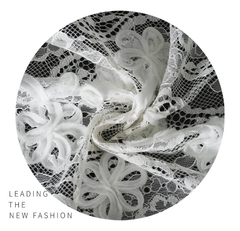 3D Floral Embroidery Lace Fabric for Elegant Wedding and Bridesmaid Dresses