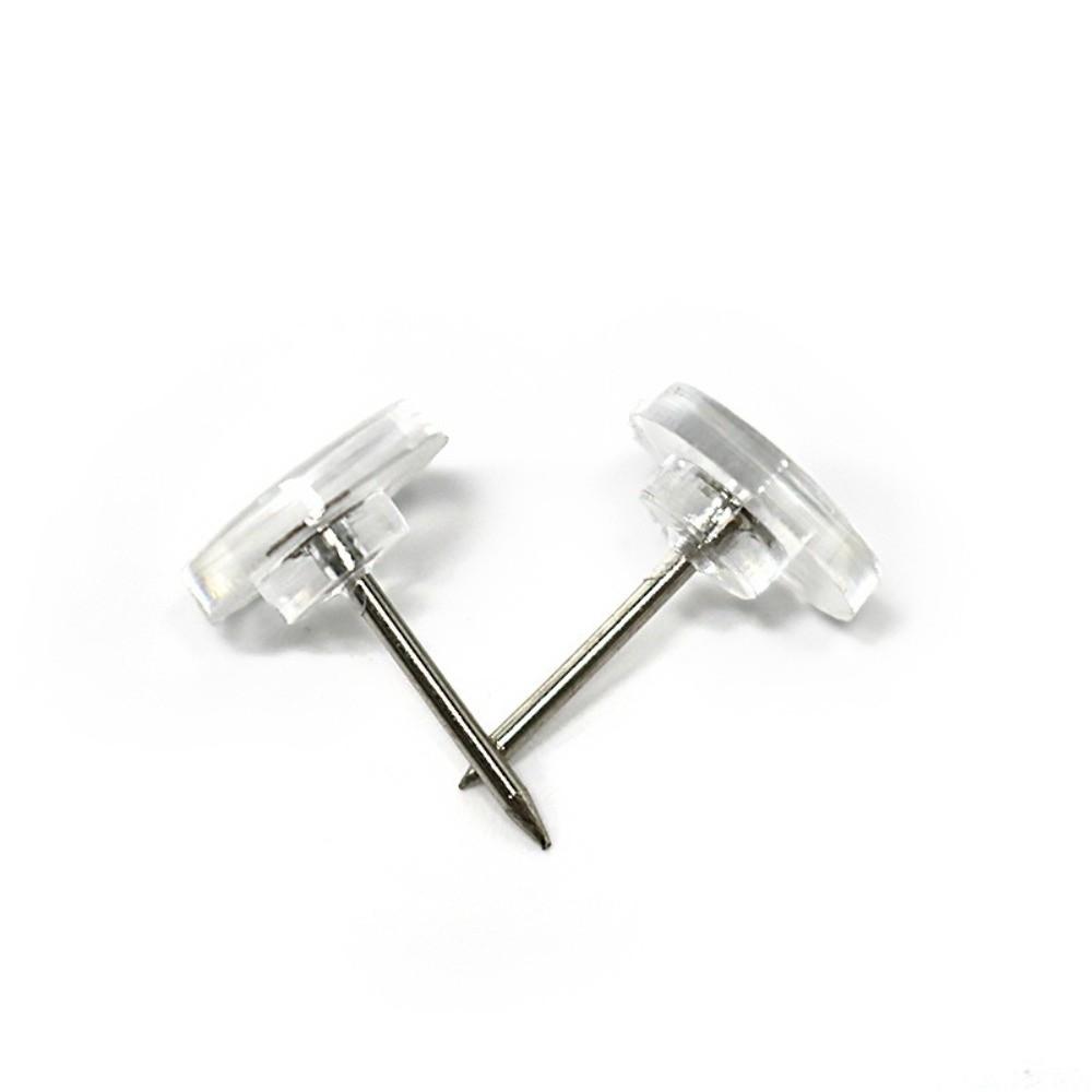 100Pcs Creative Round Head Nail DIY Board Thumbtack Transparent Push Pins  Office School Suppl