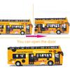 1/32 skala Buss Leksak Sightseeing Dubbeldäckare Stadsbuss Öppen Toppmodell Formgjuten metall Bilar Leksak Formgjutna Dra tillbaka Fordon Minimodell Ljus och musik