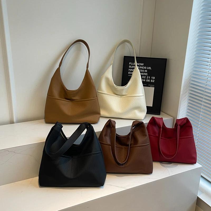 Unikátní dámská taška přes rameno  velká kapacita  podzimní a zimní móda měkká kůže crossbody ženská taška