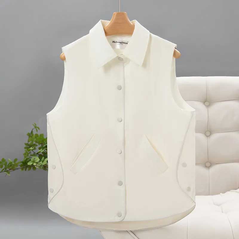 

Жилет женский без рукавов свободный топ однотонный на пуговицах повседневный жилет XXL белый