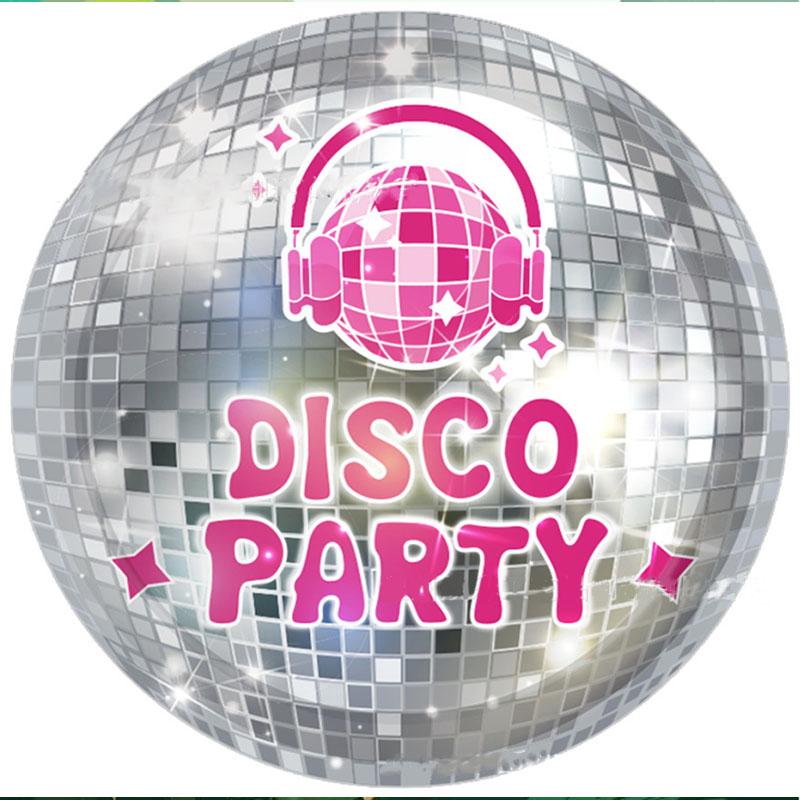 Disco Party Disposable Tableware Pink Cowgirl Hat Disco Silver Ball Plates Cups Napkins Adults Girls Happy Disco Party Supplies