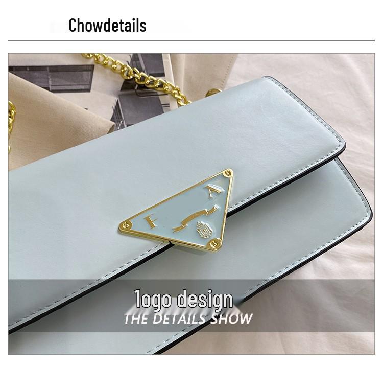 Geantă crossbody pătrată mică cu lanț de culoare uni - Geantă de umăr de mână simplă, versatilă și la modă în stil coreean pentru femei