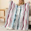 Plush Flannel Blanket Soft, Warm, Non-Shedding Striped Single Bed Blanket for Cozy Home, Daily Leisure, Halloween & Christmas