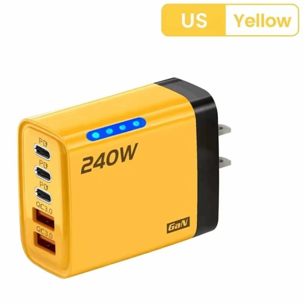 GaN Phone Charger Adapter 5 in 1 Mobile Phone USB C Charger Wall Charger Adapter Office Use