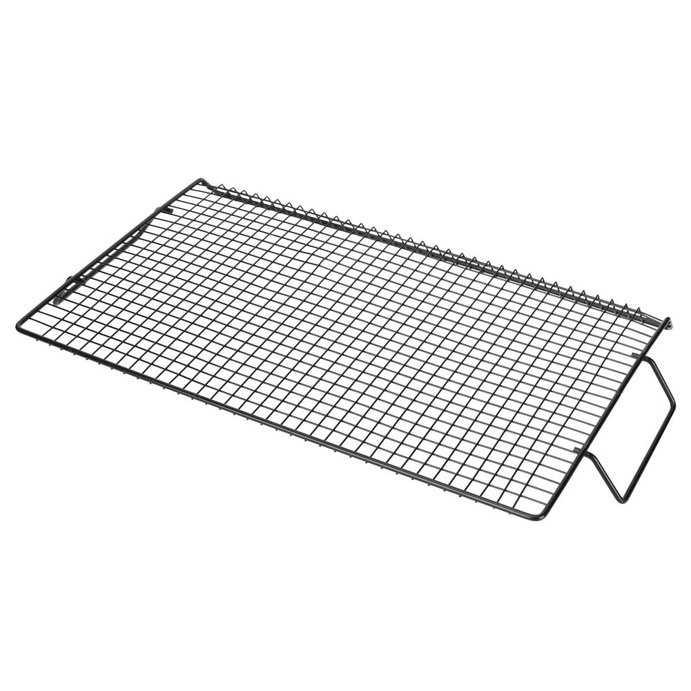 Portable Handle Iron Non-Stick BBQ Rack Barbecue Mesh Grill Net for Outdoor BBQ Party Camping