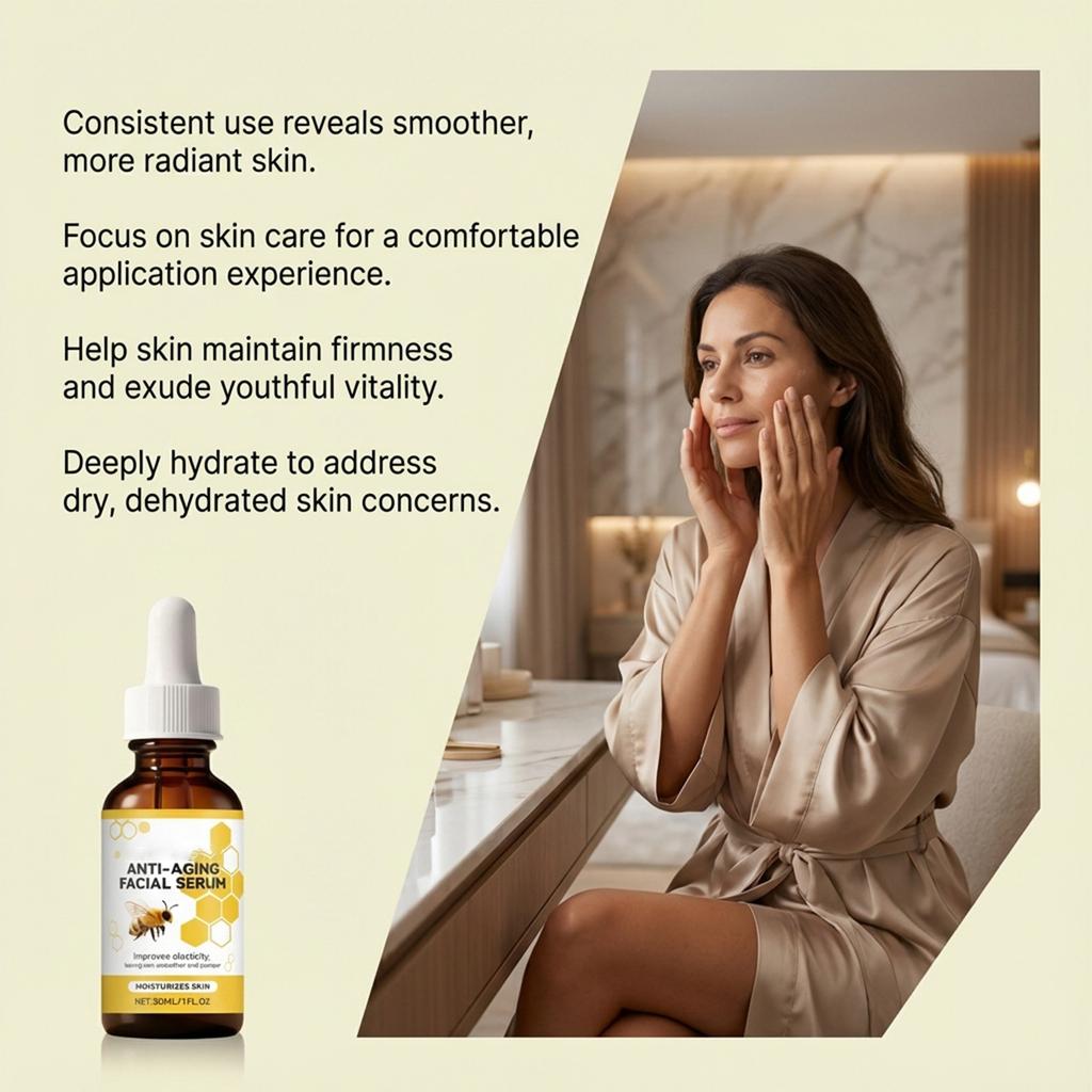 Bee Facial Serum: Gently Cares For Facial Skin, Providing Hydration, , And A Refreshing, Moisturizing Effect.30ml