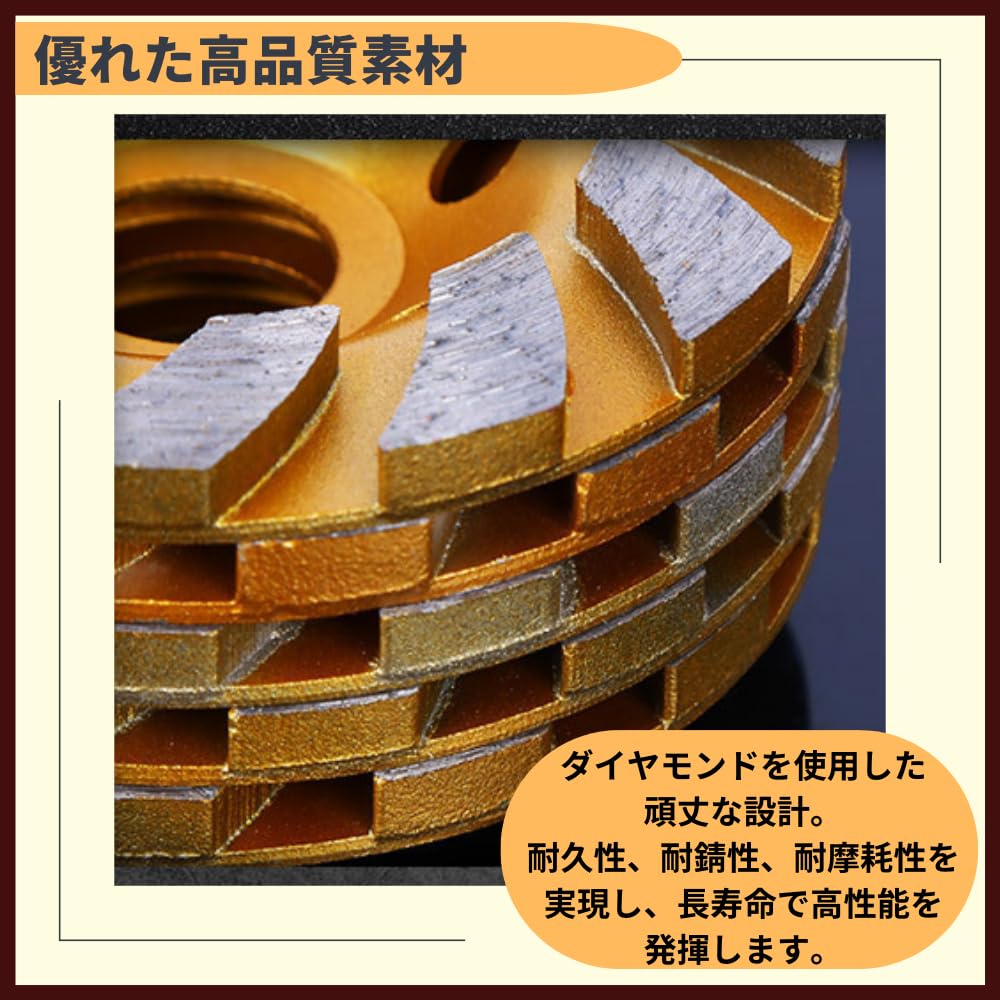 ideamall Cup Brush Grinder Diamond Cutter Wheel Sander Concrete (Set of 4)